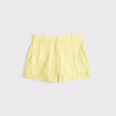 Abercrombie & Fitch A&f Sloane Tailored Linen-blend Short In Yellow