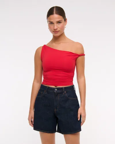 Abercrombie & Fitch Curve Love High Rise Loose Short In Blue