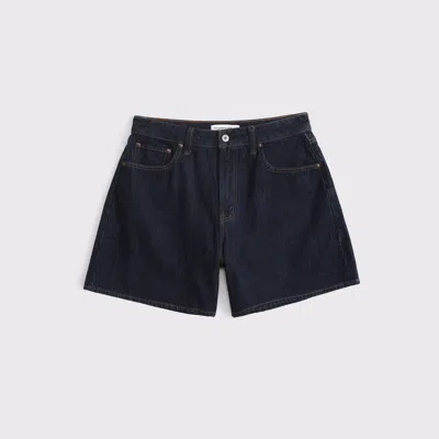 Abercrombie & Fitch Curve Love High Rise Loose Short In Blue