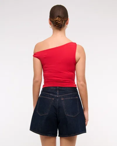 Abercrombie & Fitch Curve Love High Rise Loose Short In Blue