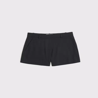 Abercrombie & Fitch Curve Love Low Rise Micro Tailored Short In Black