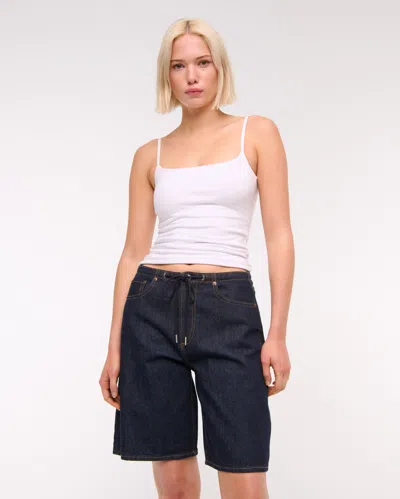 Abercrombie & Fitch Mid Rise Jort In Blue