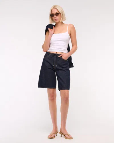 Abercrombie & Fitch Mid Rise Jort In Blue