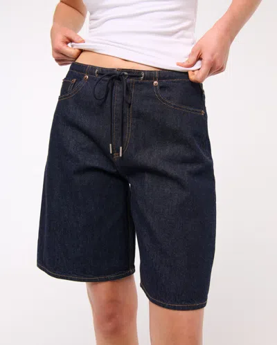 Abercrombie & Fitch Mid Rise Jort In Blue