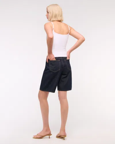 Abercrombie & Fitch Mid Rise Jort In Blue