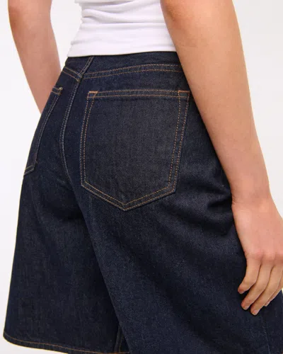 Abercrombie & Fitch Mid Rise Jort In Blue