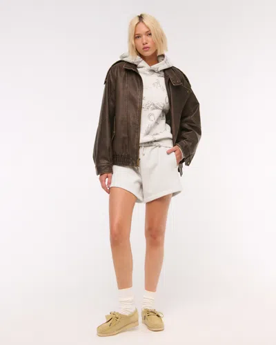 Abercrombie & Fitch Mid Rise Sunday Short In Gray