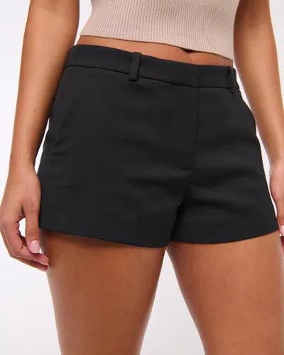 Abercrombie & Fitch Low Rise Micro Tailored Short In Black