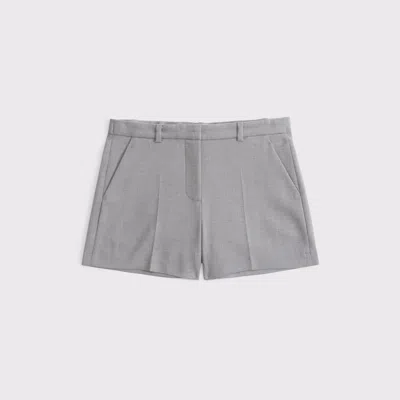 Abercrombie & Fitch Curve Love Mid Rise Tailored Short In Gray