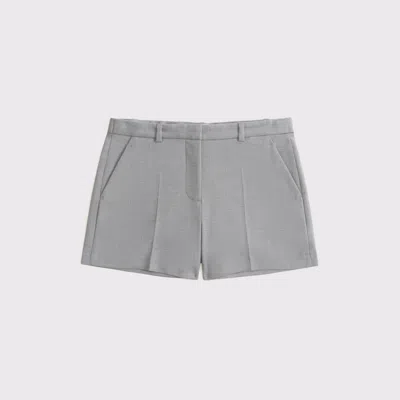 Abercrombie & Fitch Curve Love Mid Rise Tailored Short In Gray