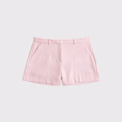 Abercrombie & Fitch Curve Love Mid Rise Tailored Short In Pink