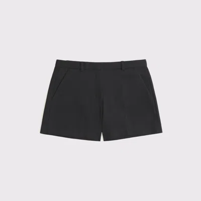 Abercrombie & Fitch Curve Love Mid Rise Tailored Short In Black