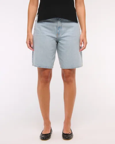 Abercrombie & Fitch Curve Love Mid Rise Jort In Brown