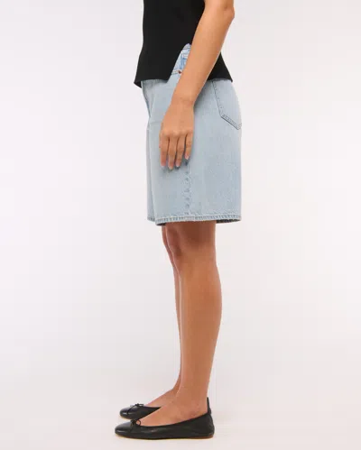 Abercrombie & Fitch Curve Love Mid Rise Jort In Brown