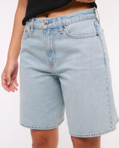 Abercrombie & Fitch Curve Love Mid Rise Jort In Brown