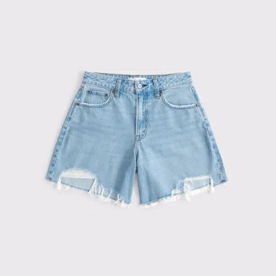 Abercrombie & Fitch Curve Love High Rise Loose Short In White