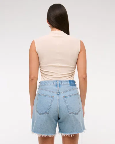 Abercrombie & Fitch Curve Love High Rise Loose Short In White