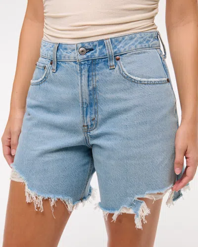 Abercrombie & Fitch Curve Love High Rise Loose Short In White