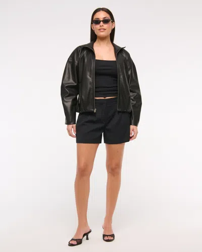 Abercrombie & Fitch Curve Love A&f Sloane Low Rise Tailored Short In Black