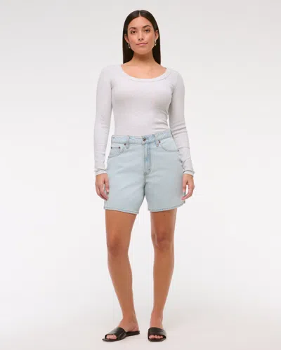 Abercrombie & Fitch Curve Love High Rise Loose Short In Brown