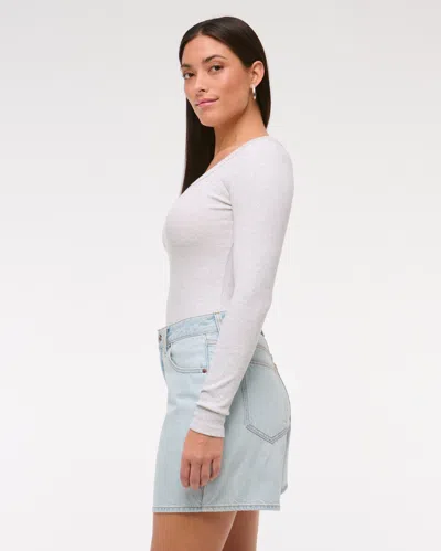 Abercrombie & Fitch Curve Love High Rise Loose Short In Brown