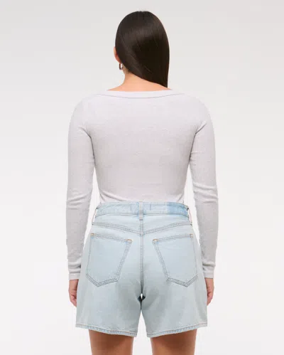 Abercrombie & Fitch Curve Love High Rise Loose Short In Brown