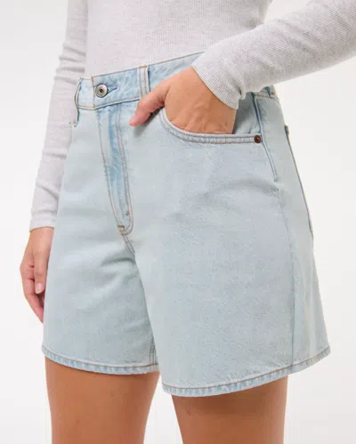 Abercrombie & Fitch Curve Love High Rise Loose Short In Brown