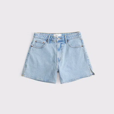 Abercrombie & Fitch Curve Love High Rise Dad Short In White