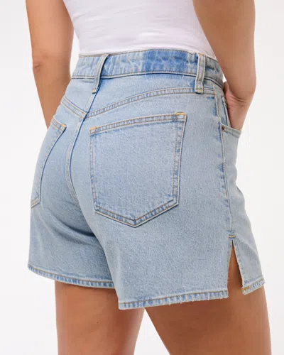 Abercrombie & Fitch Curve Love High Rise Dad Short In White