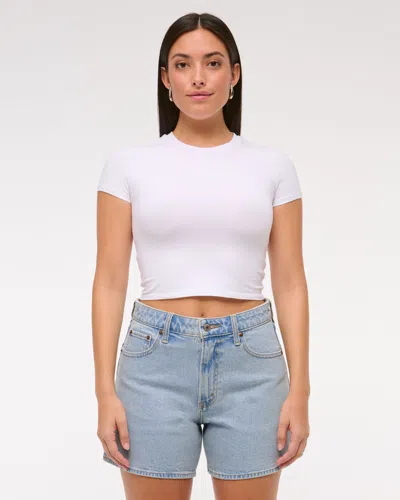 Abercrombie & Fitch Curve Love High Rise Dad Short In White