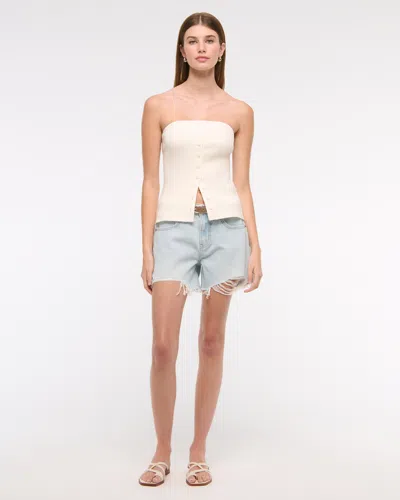 Abercrombie & Fitch Low Rise Baggy Short In White