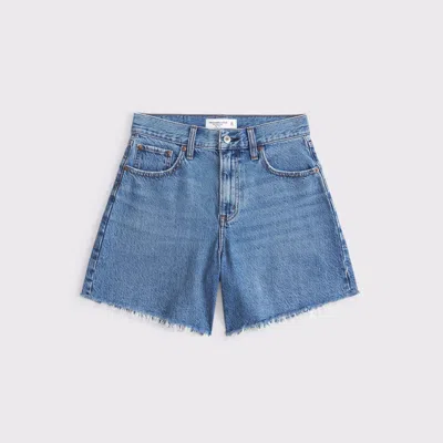 Abercrombie & Fitch High Rise Loose Short In Blue