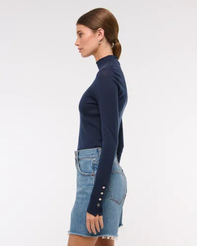 Abercrombie & Fitch High Rise Loose Short In Blue