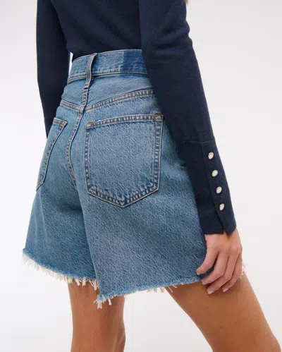 Abercrombie & Fitch High Rise Loose Short In Blue