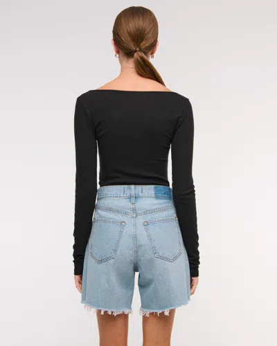 Abercrombie & Fitch High Rise Loose Short In White