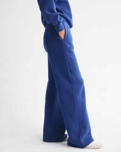 Abercrombie & Fitch High Rise Sunday Wide Leg Sweatpant In Blue