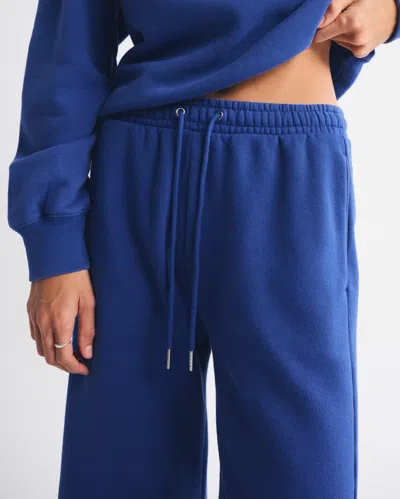 Abercrombie & Fitch High Rise Sunday Wide Leg Sweatpant In Blue