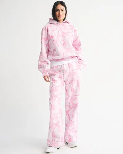 Abercrombie & Fitch High Rise Sunday Wide Leg Sweatpant In Pink