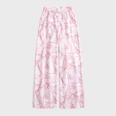 Abercrombie & Fitch High Rise Sunday Wide Leg Sweatpant In Pink