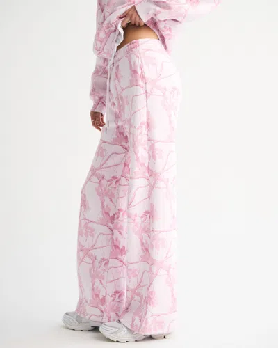 Abercrombie & Fitch High Rise Sunday Wide Leg Sweatpant In Pink