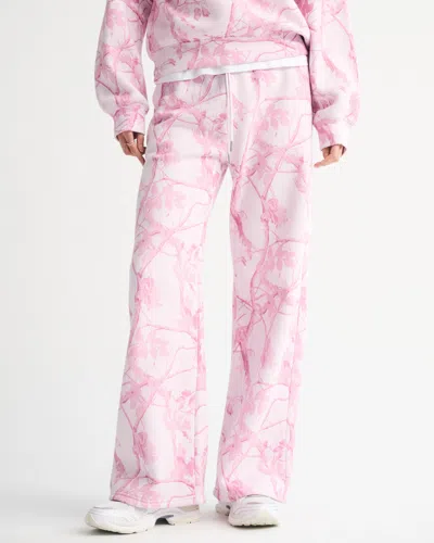 Abercrombie & Fitch High Rise Sunday Wide Leg Sweatpant In Pink