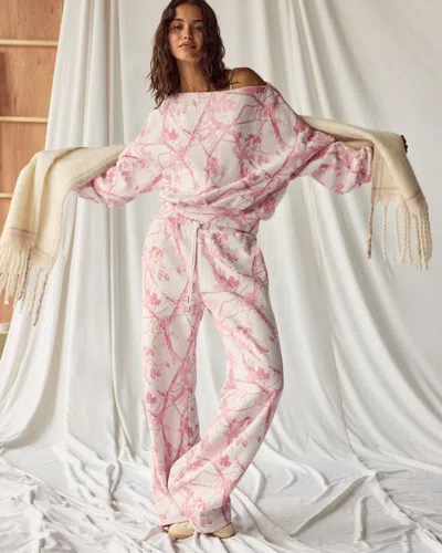 Abercrombie & Fitch High Rise Sunday Wide Leg Sweatpant In Pink