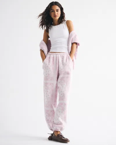 Abercrombie & Fitch High Rise Sunday Baggy Sweatpant In Pink