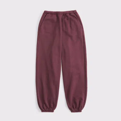 Abercrombie & Fitch High Rise Sunday Baggy Sweatpant In Burgundy