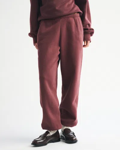 Abercrombie & Fitch High Rise Sunday Baggy Sweatpant In Burgundy