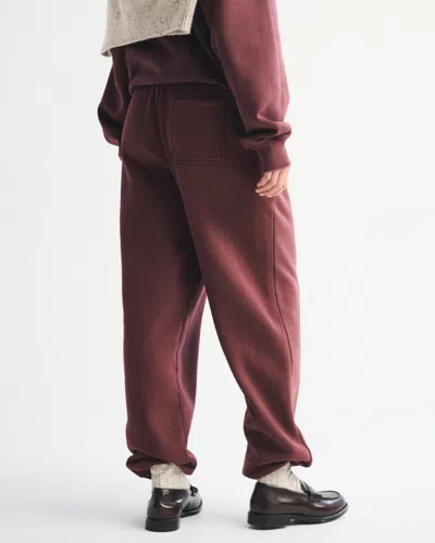 Abercrombie & Fitch High Rise Sunday Baggy Sweatpant In Burgundy