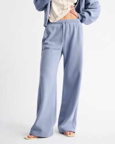 Abercrombie & Fitch High Rise Sunday Wide Leg Sweatpant In Blue