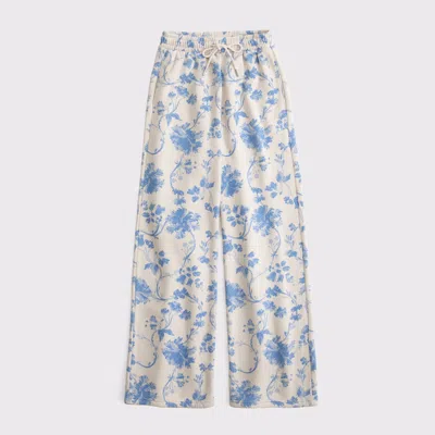 Abercrombie & Fitch High Rise Sunday Wide Leg Sweatpant In White