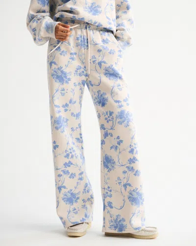 Abercrombie & Fitch High Rise Sunday Wide Leg Sweatpant In White