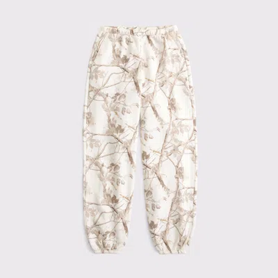 Abercrombie & Fitch High Rise Sunday Baggy Sweatpant In White